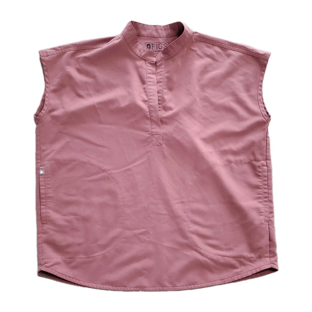 FIGS Rafaela Oversized Scrub Top Women Small S Mauve Dusty Rose Pink